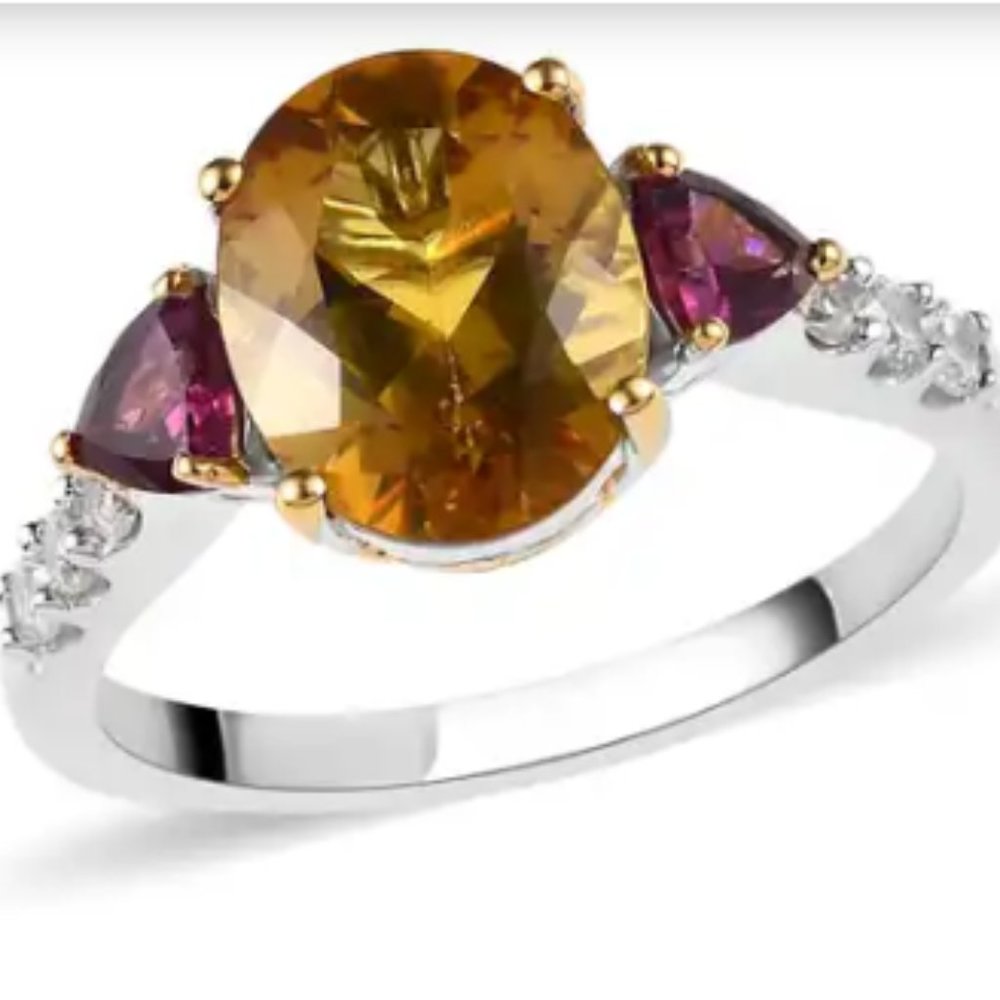 Premium Brazilian Heliodor and Multi Gemstone Ring